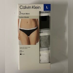 Calvin Klein Women’s Cotton Modal Bikini Set - Black, Gray, White